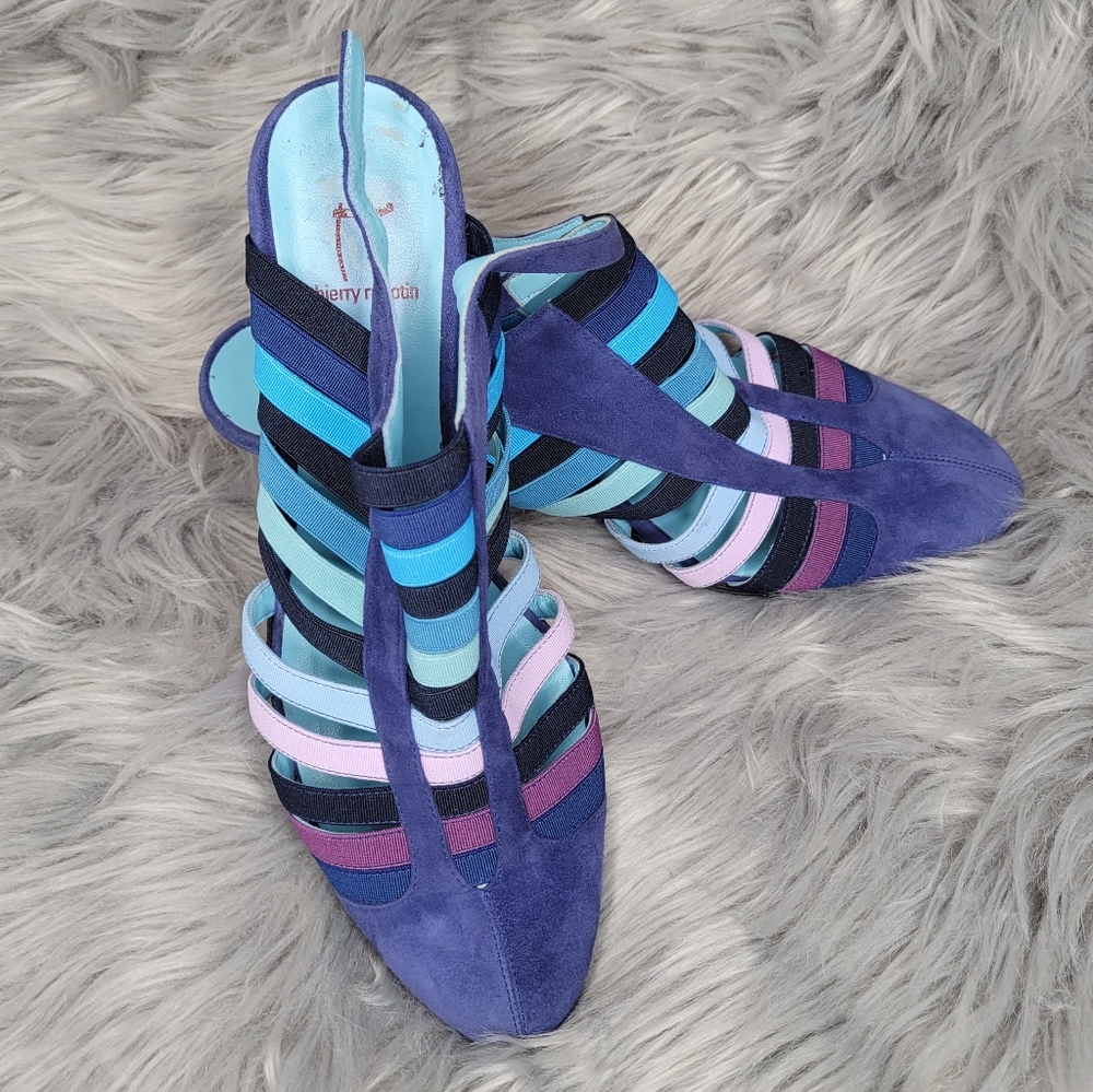 Thierry Rabotin Strappy Blue Heels sz 8